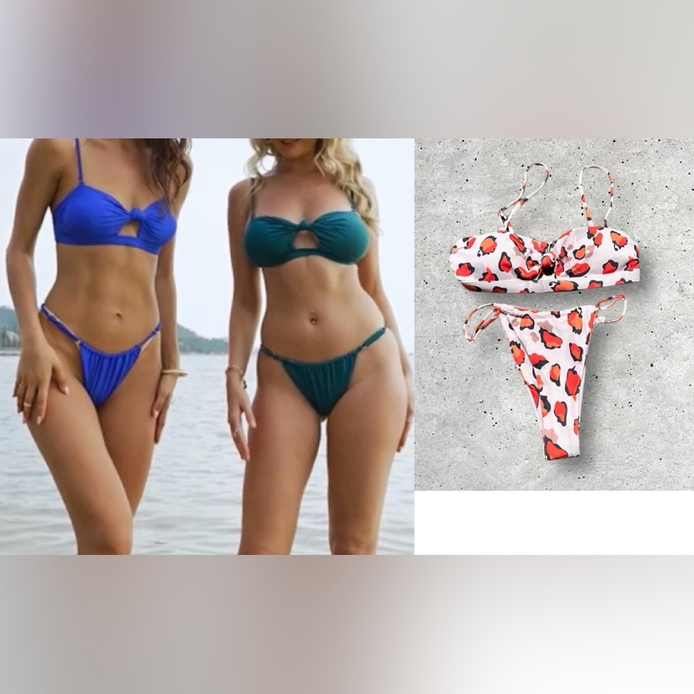 Women’s Tie Knot Brazilian  Triangle Thong Bikini Set